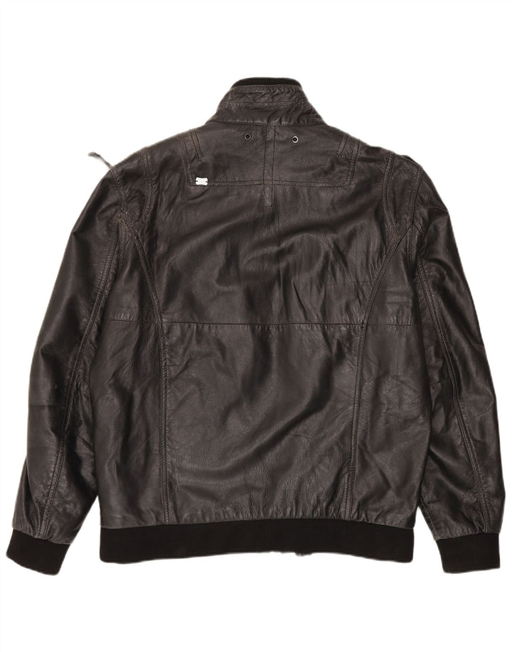 Veste en cuir homme vintage UK 42 XL Cuir noir