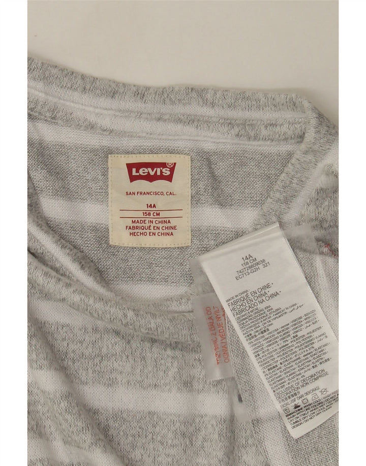 Levi's Sweatshirt Fille 13-14 ans Gris Rayé Viscose