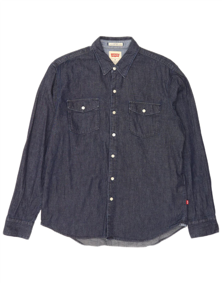 Levi's Chemise en Jean Coupe Standard Homme Bleu Marine Moyen Coton