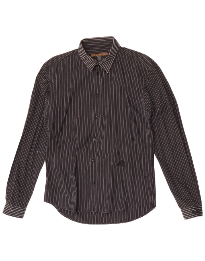 Roberto Cavalli Chemise Homme IT 50 Coton à fines rayures noir moyen