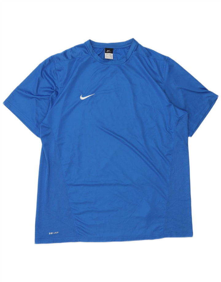 Nike T-Shirt Homme Haut 2XL Bleu Polyester Sports