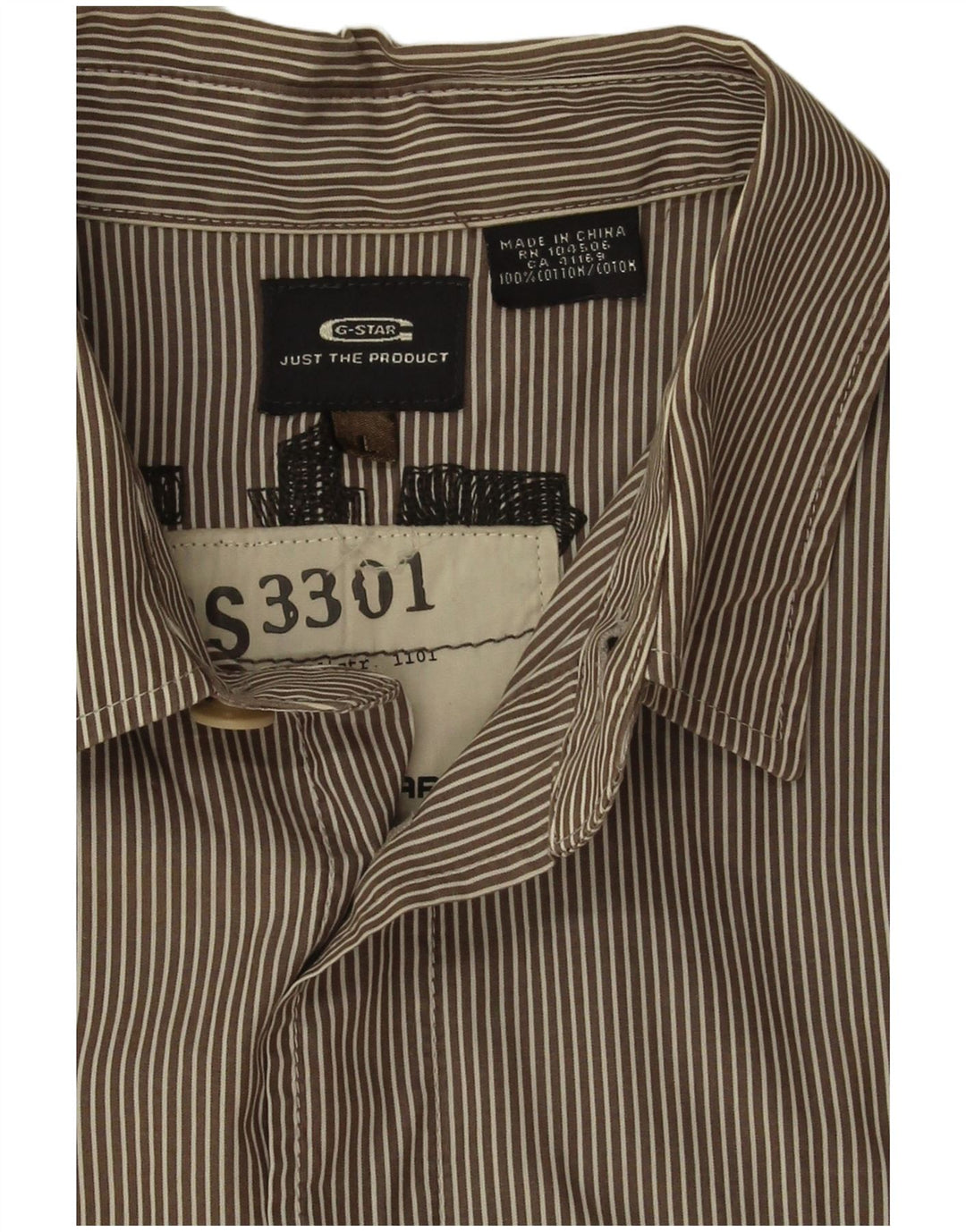 G-Star Chemise à manches courtes pour homme avec motif militaire - Grandes rayures grises