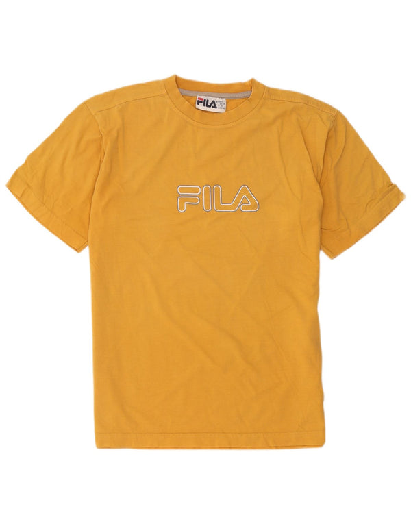 Fila Homme Graphic T-Shirt Top Large Jaune Coton