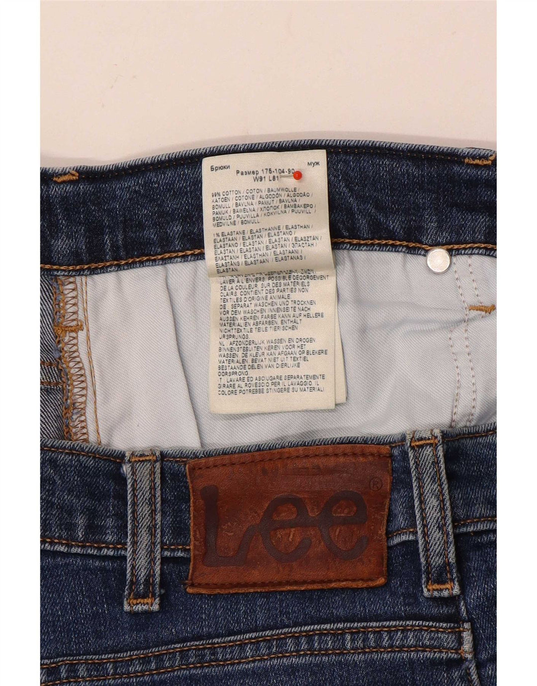 Lee Jean Droit Brooklyn Homme W36 L32 Bleu Coton