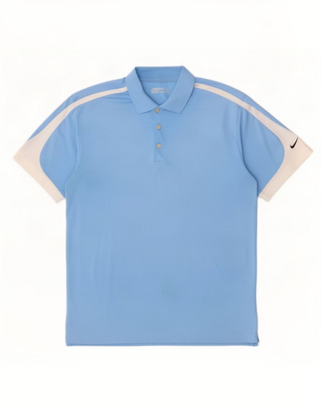 Nike Polo Homme Large Bleu Colorblock Polyester