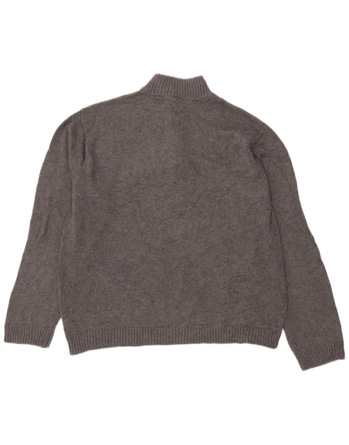 Chaps Pull col zippé homme XL gris coton