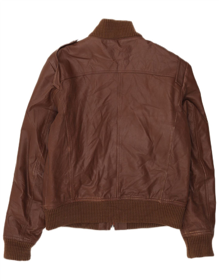 veste en cuir homme vintage UK 40 Grand cuir brun