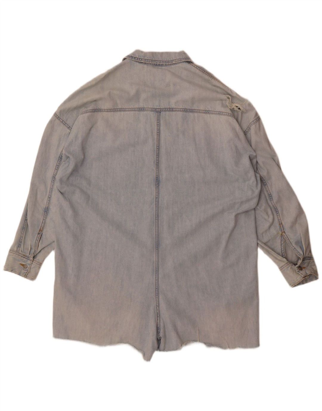 Zara Womens Oversize Denim Playsuit UK 16 Grand Bleu Coton