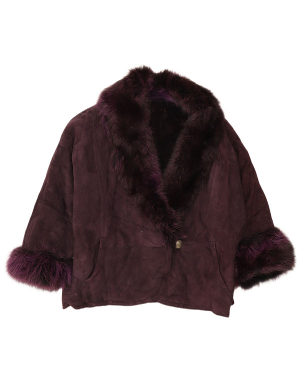 vintage Femme 3/4 Manches Veste surdimensionnée IT 42 Moyen Violet
