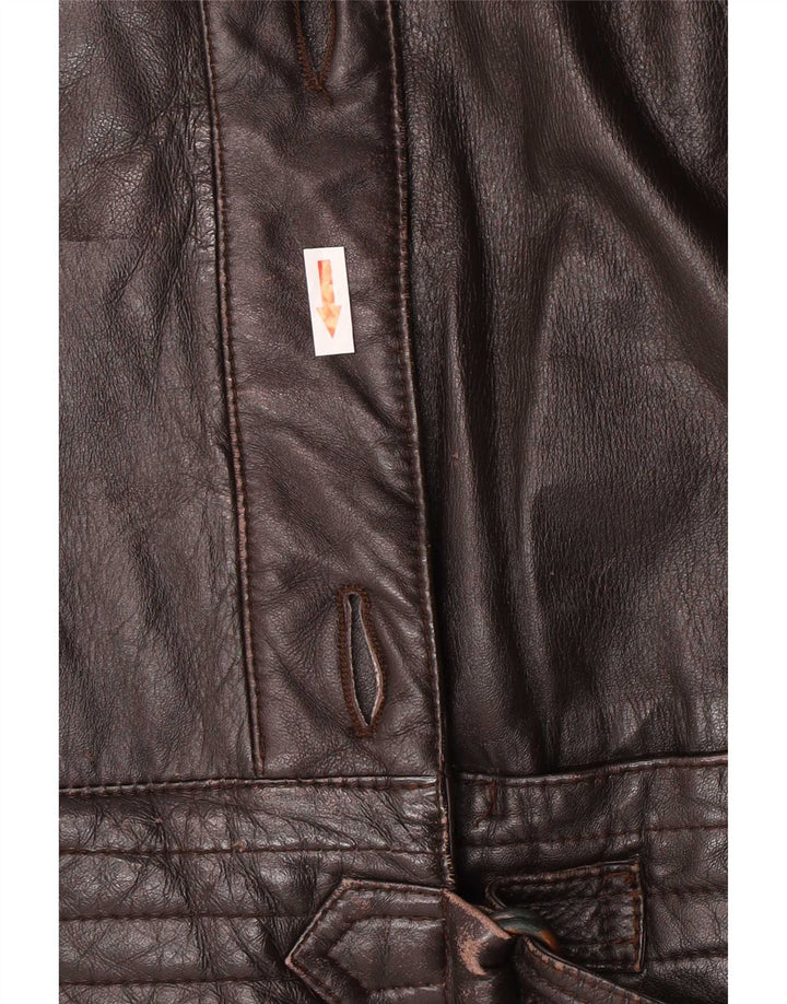 Harrods Manteau en cuir pour femme EU 40 Marron moyen