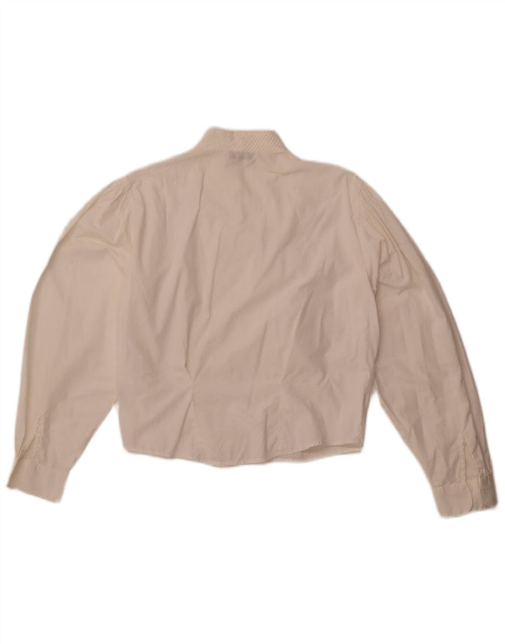 Enara Camice Chemisier court pour femme UK 14 en coton blanc moyen