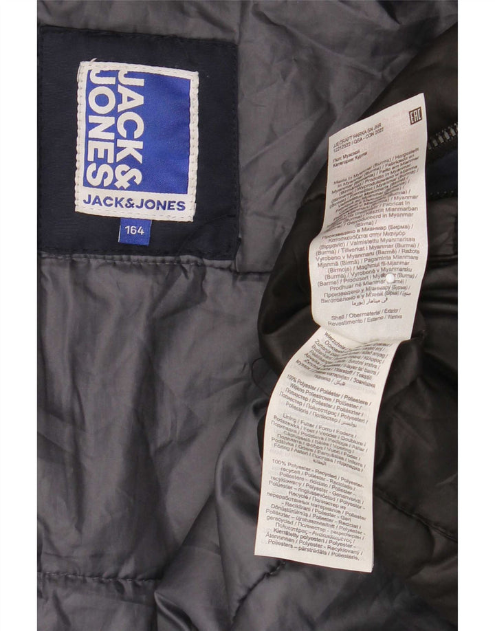 Jack & Jones Manteau matelassé à capuche garçon 13-14 ans Bleu marine Polyester
