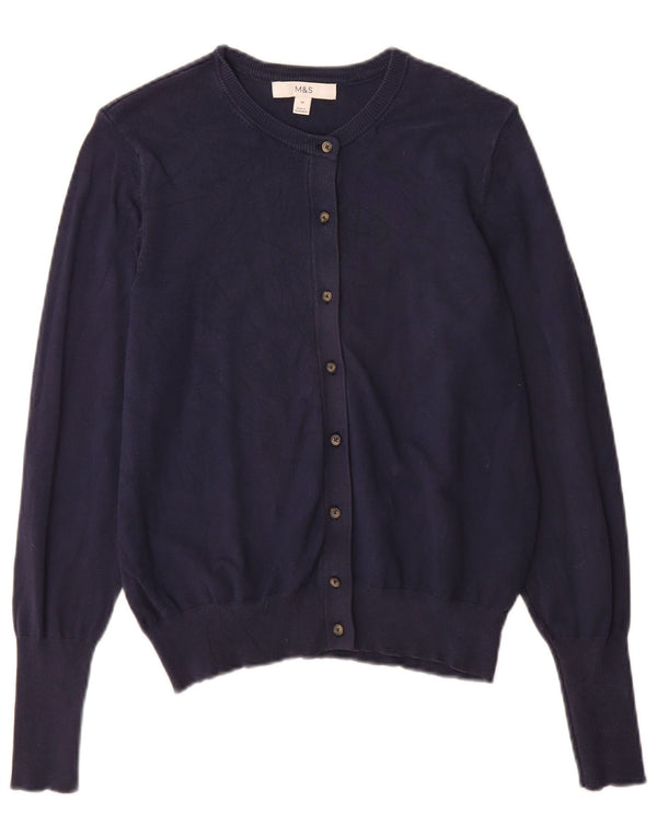 Marks & Spencer Cardigan pour femme en viscose bleu marine moyen UK 44