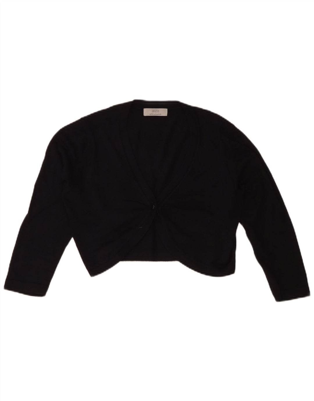 Marks & Spencer Pull cardigan à manches 3/4 pour femme UK 12 Noir moyen