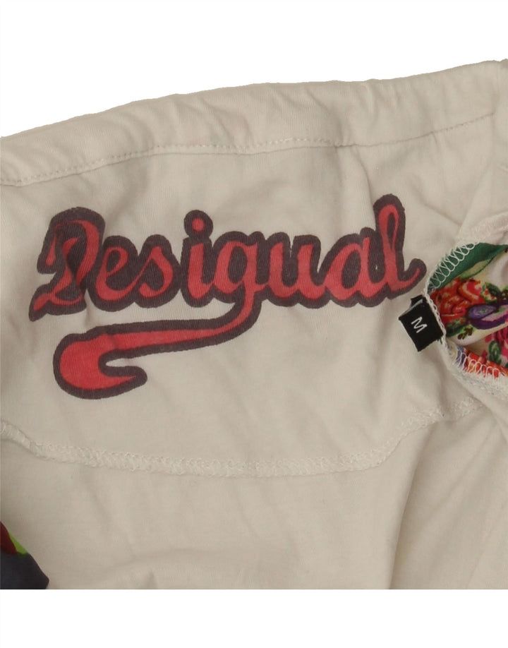 DESIGUAL Womens Blouse Top UK 14 Medium White Floral Vintage Desigual and Second-Hand Desigual from Messina Hembry 