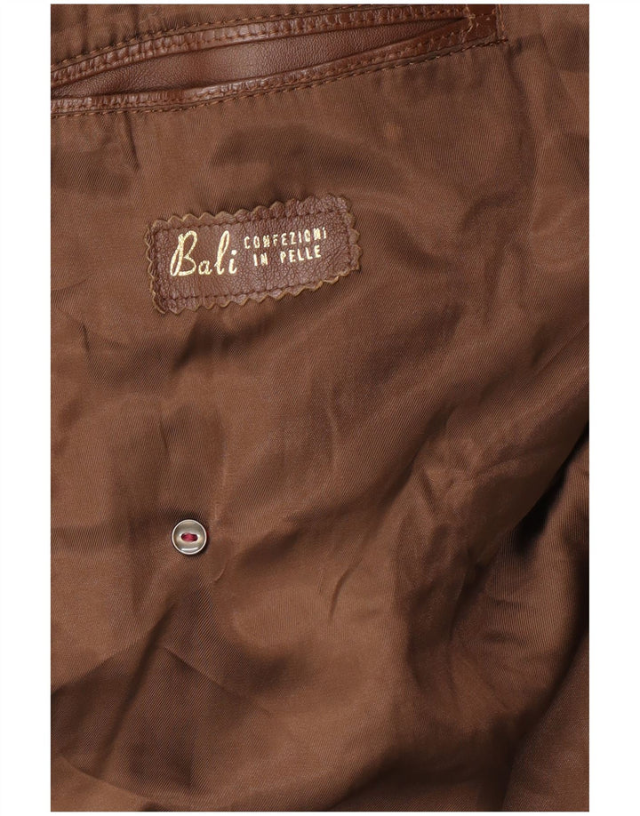 VINTAGE Manteau en cuir homme UK 38 Cuir marron moyen