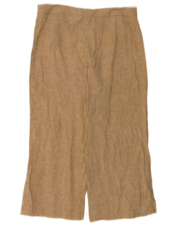 Luisa Spagnoli Pantalon court à jambe large pour femme IT 42 Medium W32 L24 Beige