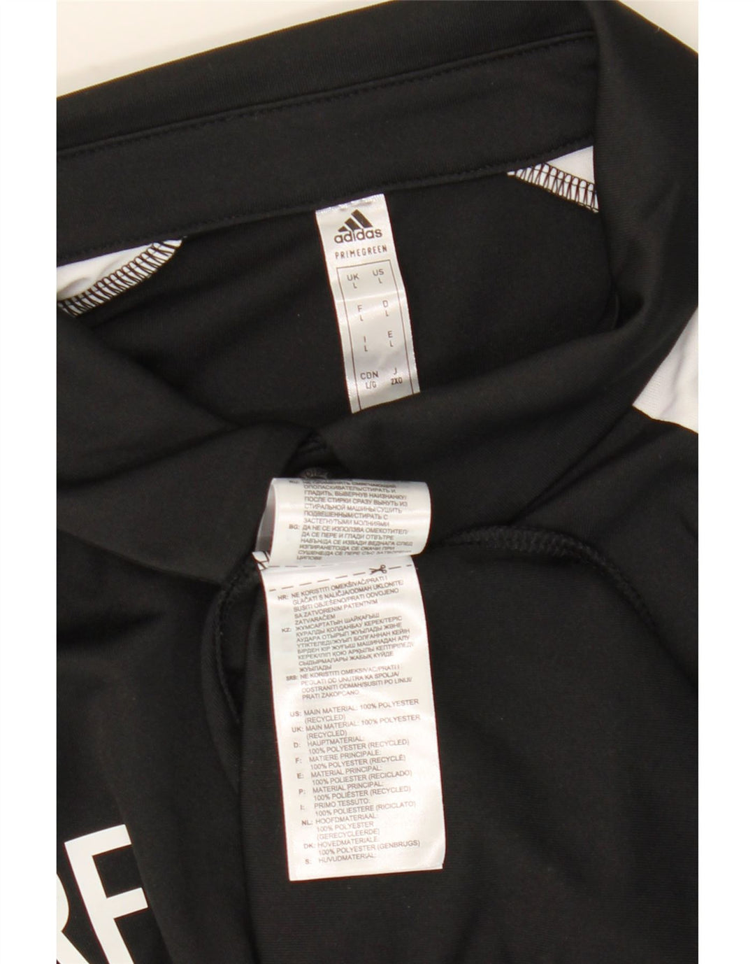 Adidas Polo graphique pour homme Large en polyester color block noir