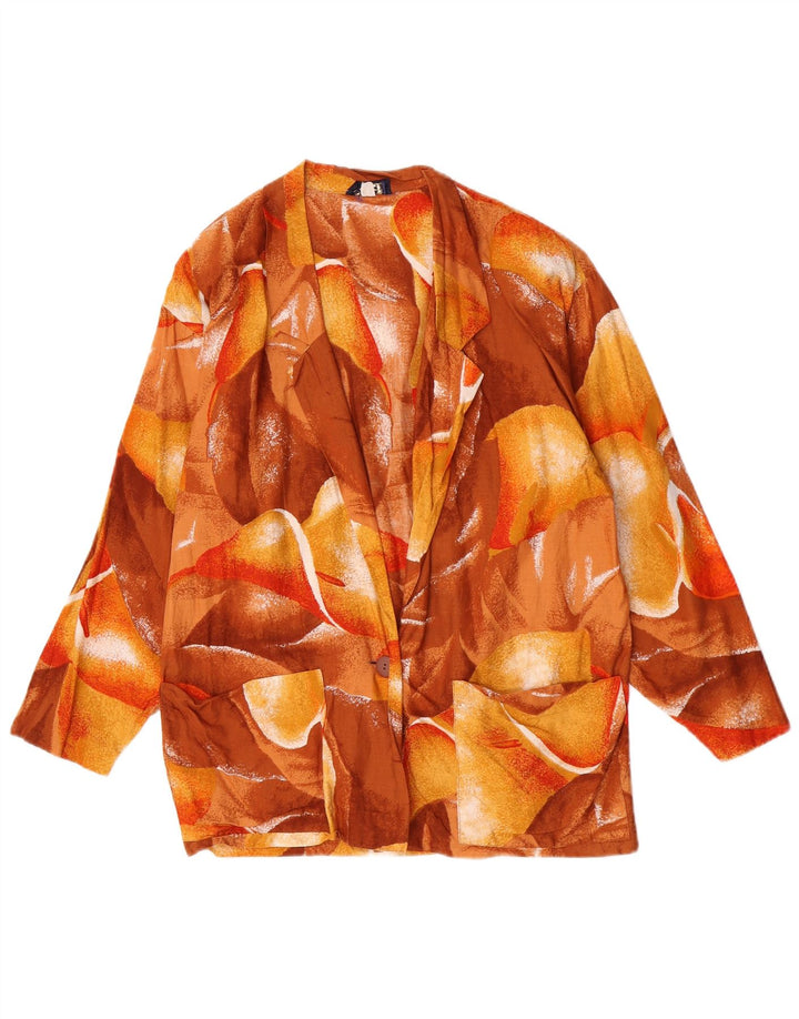 Rene Veste Blazer 1 Bouton Femme IT 44 Marron Moyen Floral