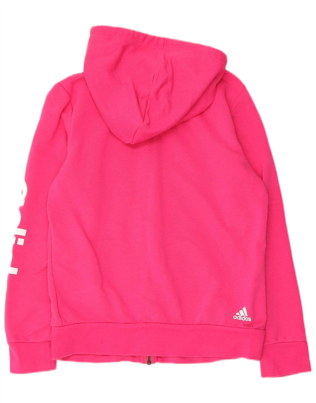 ADIDAS Pull à capuche zippé graphique pour femme UK 16/18 Grand coton rose