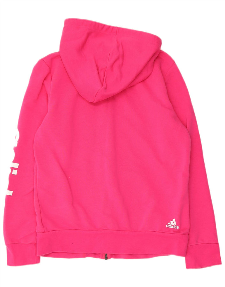 ADIDAS Pull à capuche zippé graphique pour femme UK 16/18 Grand coton rose