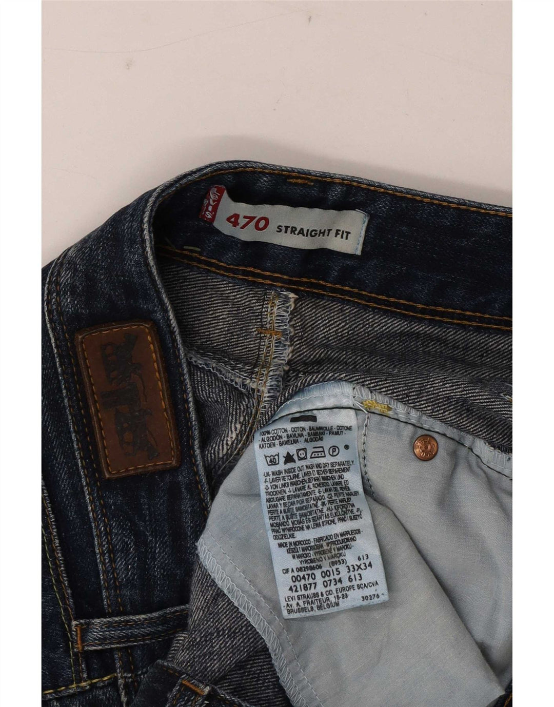 Levi's Jean Droit 470 Femme W33 L34 Bleu Marine Coton