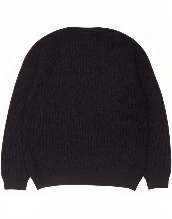 Massimo Dutti Pull à col rond pour femme UK 16 Large Bleu marine Coton