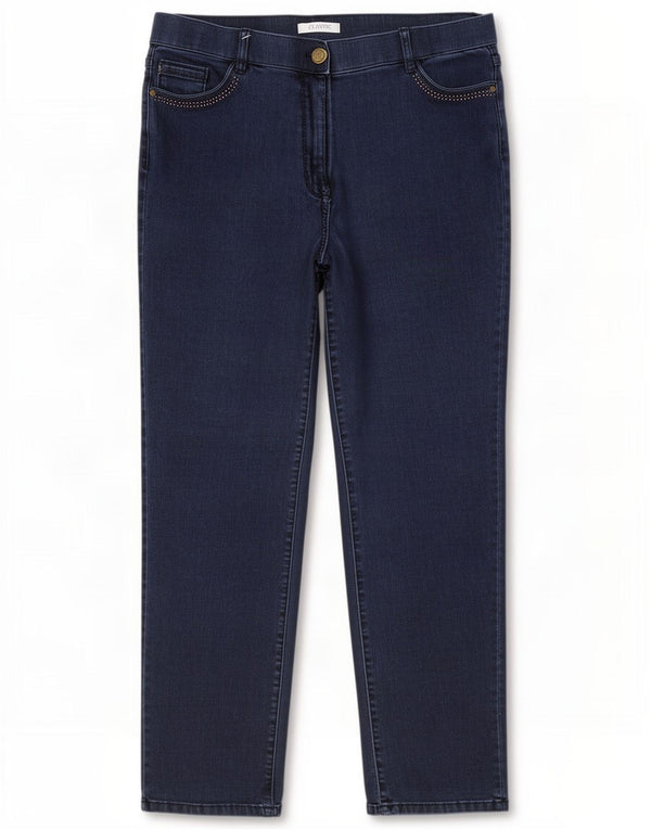 Marks & Spencer Jean droit pour femme UK 16 Large W34 L29 Bleu marine