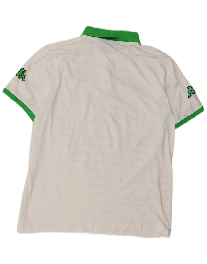 KAPPA Polo Graphique Homme XL Blanc Rayé