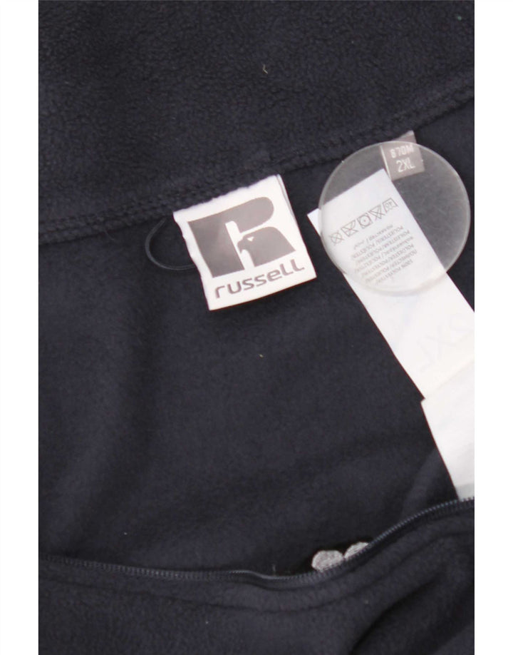 Russell Athletic Veste polaire graphique pour homme UK 44 2XL Bleu marine Polyester