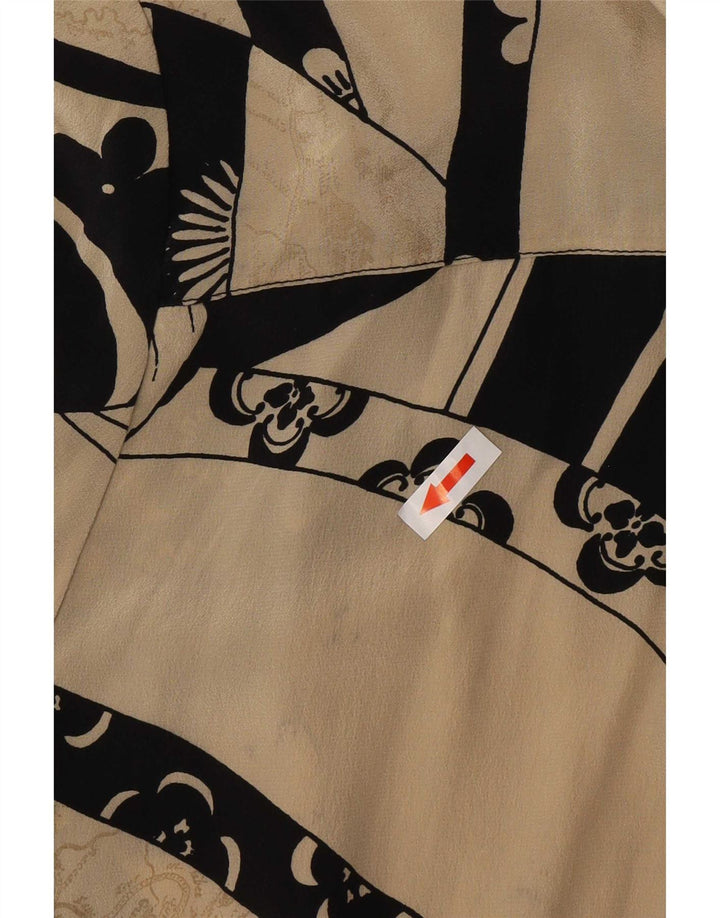 Chemise à manches courtes femme vintage IT 52 2XL Beige Patchwork