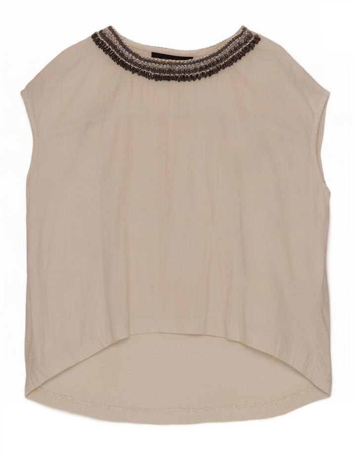 Zara Chemisier surdimensionné pour femme UK 10 Petit Blanc