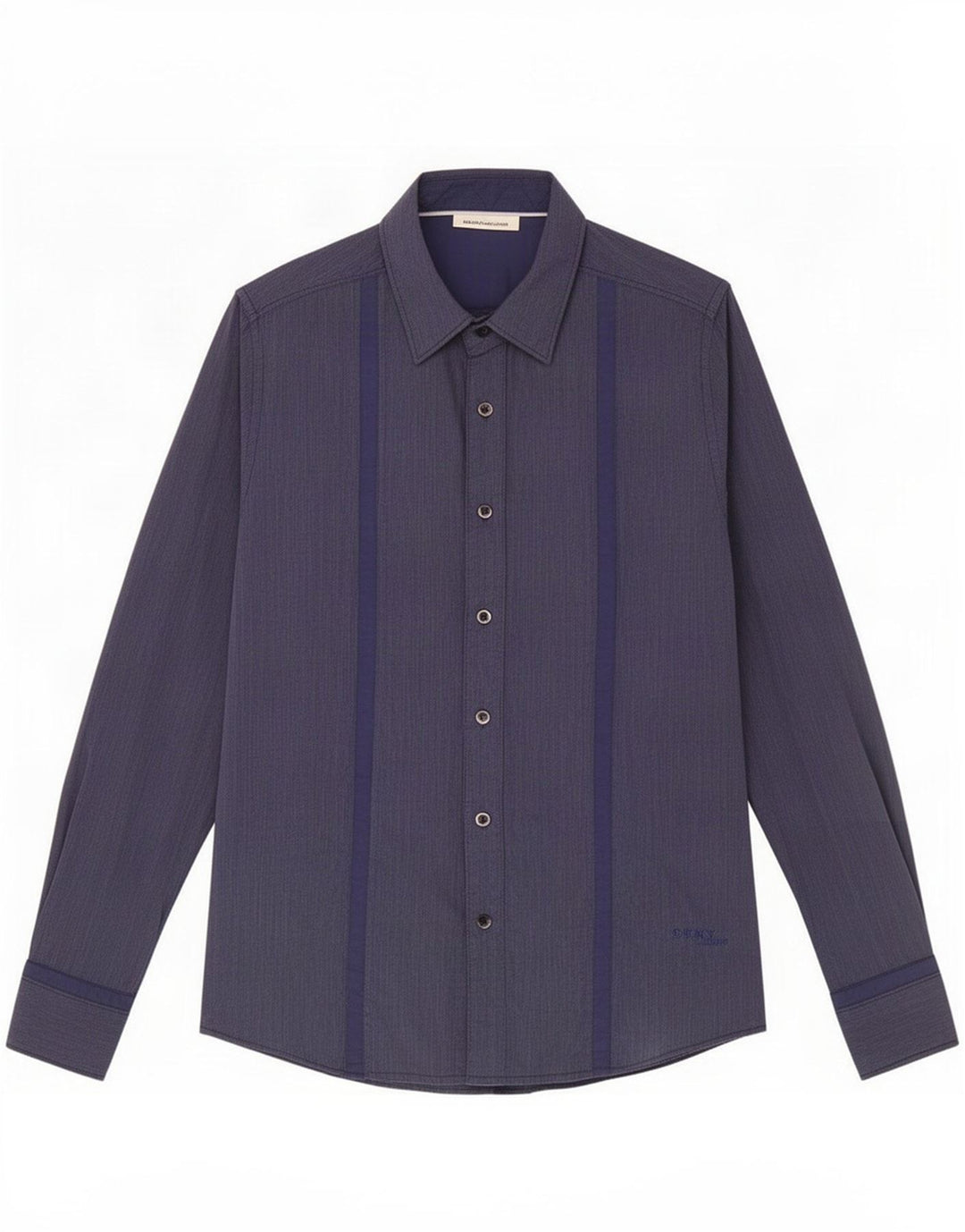 Dkny Chemise Homme Petit Coton Bleu Marine à Fines Rayures