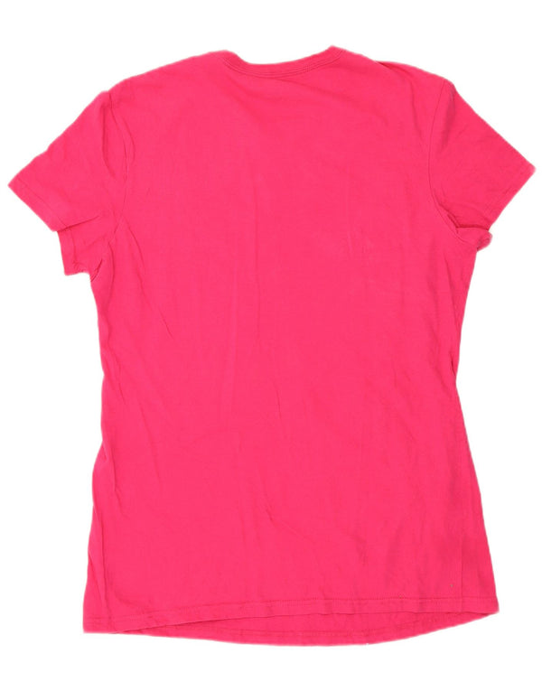 Adidas T-shirt graphique pour femme UK 16 Grand coton rose