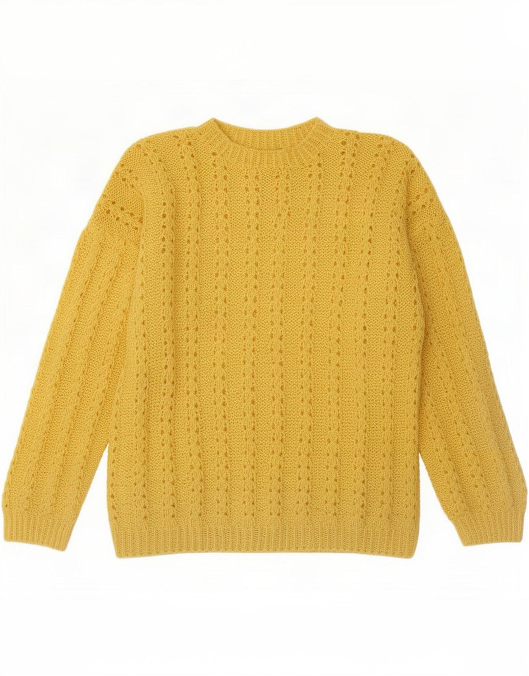 vintage Mens Turtle Neck Jumper Pull Grand Jaune