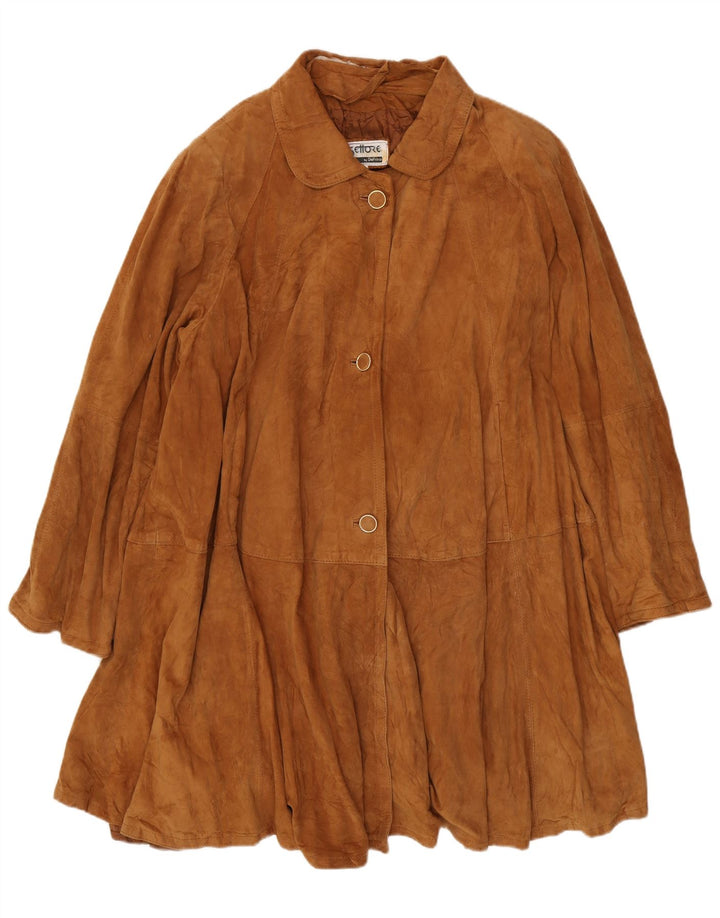 Settore Manteau en daim pour femme UK 16 Grand cuir marron
