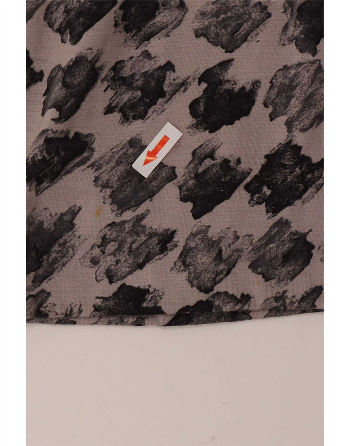 vintage Femmes Motif Abstrait Jupe A-Line IT 44 Moyen W28 Gris
