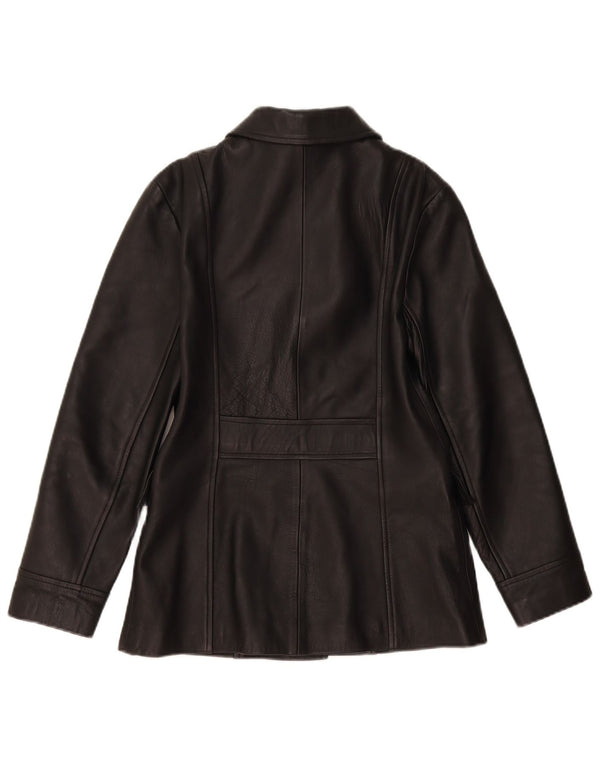 Bruno's Of London Veste en cuir pour femme UK 12 Medium Noir Classique