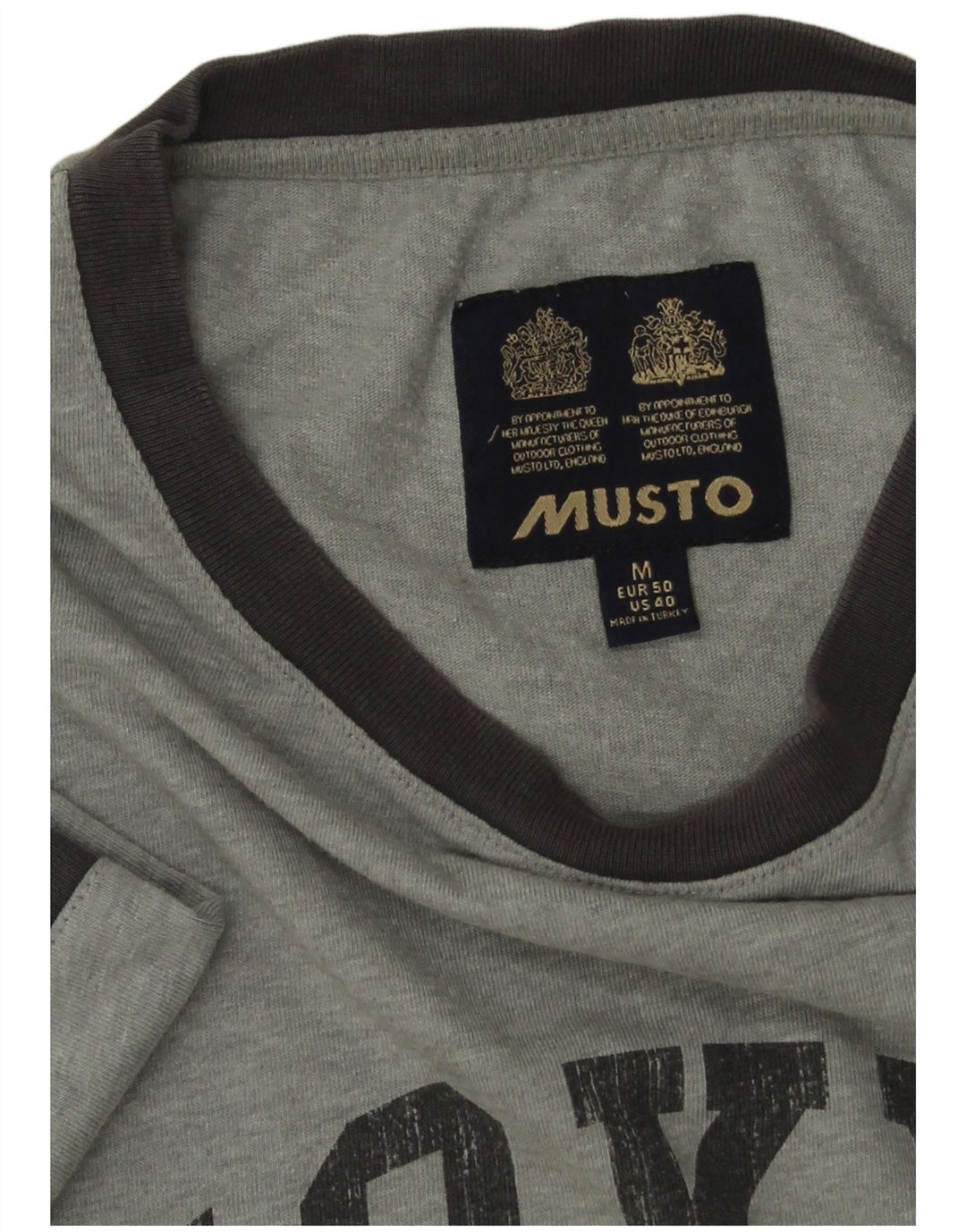 MUSTO T-Shirt Graphique Homme Gris Moyen Moucheté