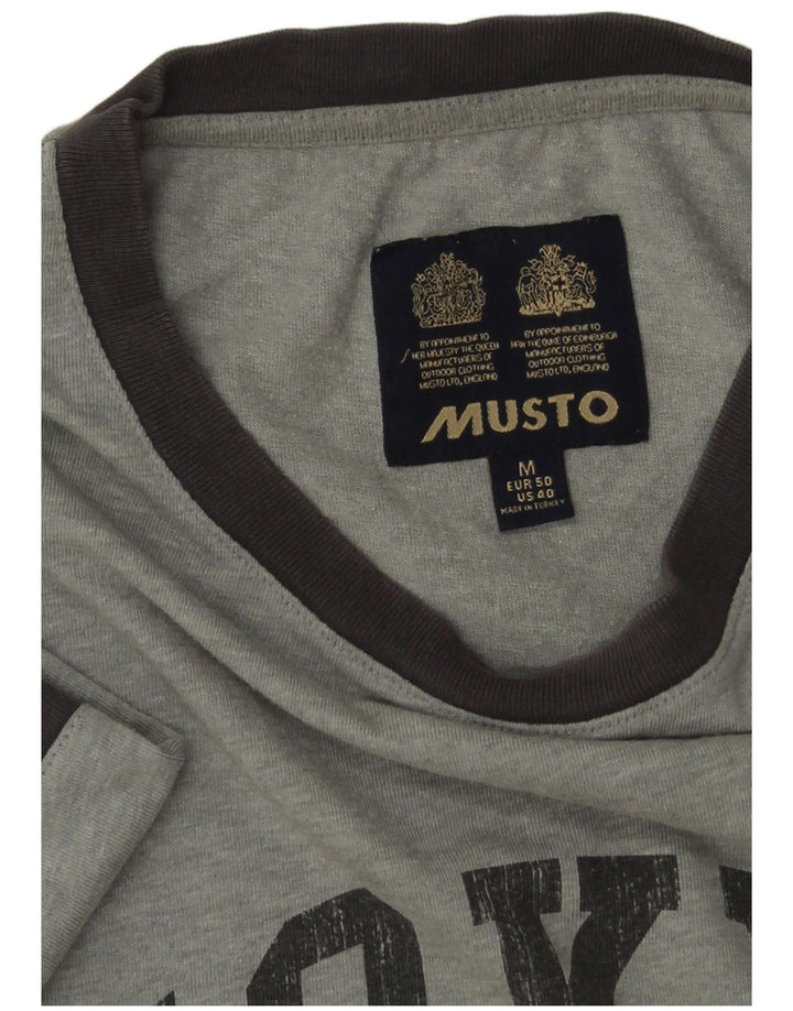 MUSTO T-Shirt Graphique Homme Gris Moyen Moucheté