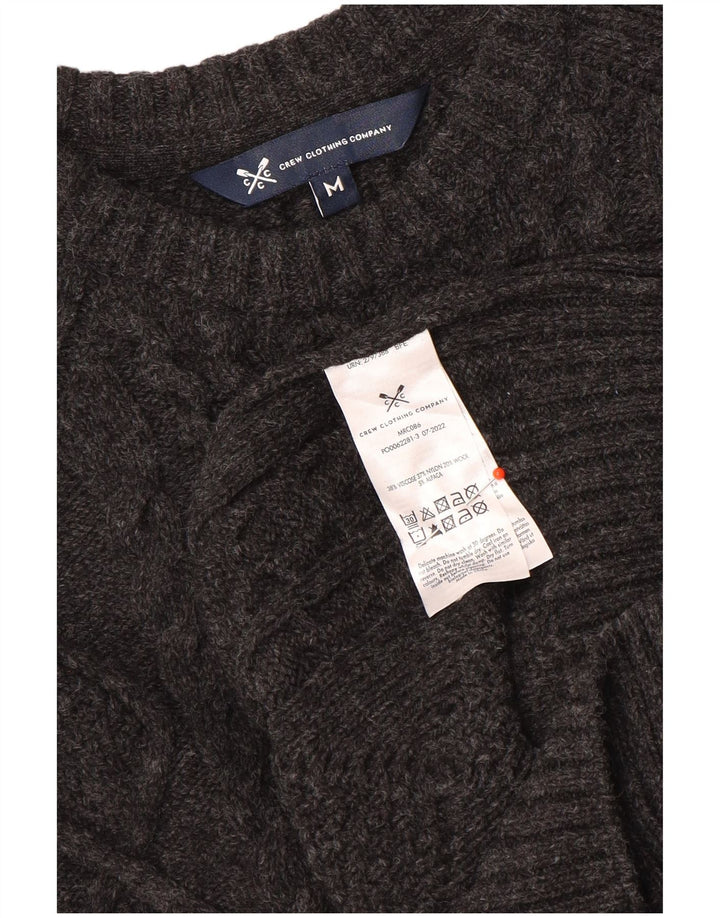 Crew Clothing Pull Col Bateau Homme Gris Moyen Viscose