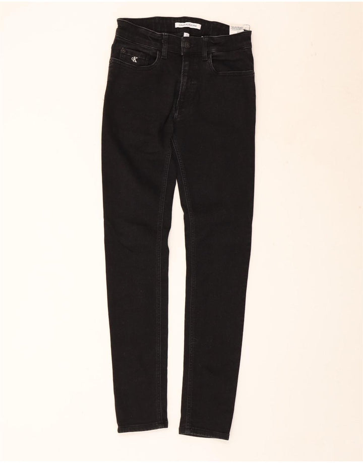 CALVIN KLEIN Jean Skinny Garçon 13-14 ans W26 L29 Coton Noir