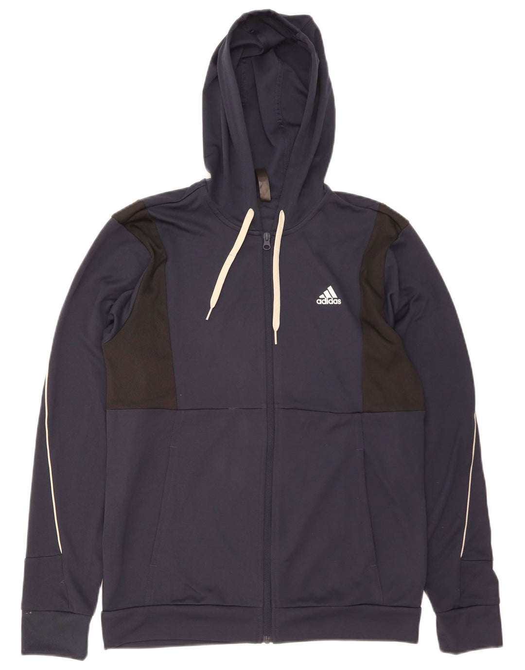 ADIDAS Pull à capuche zippé Aeroready pour homme en polyester bleu marine moyen