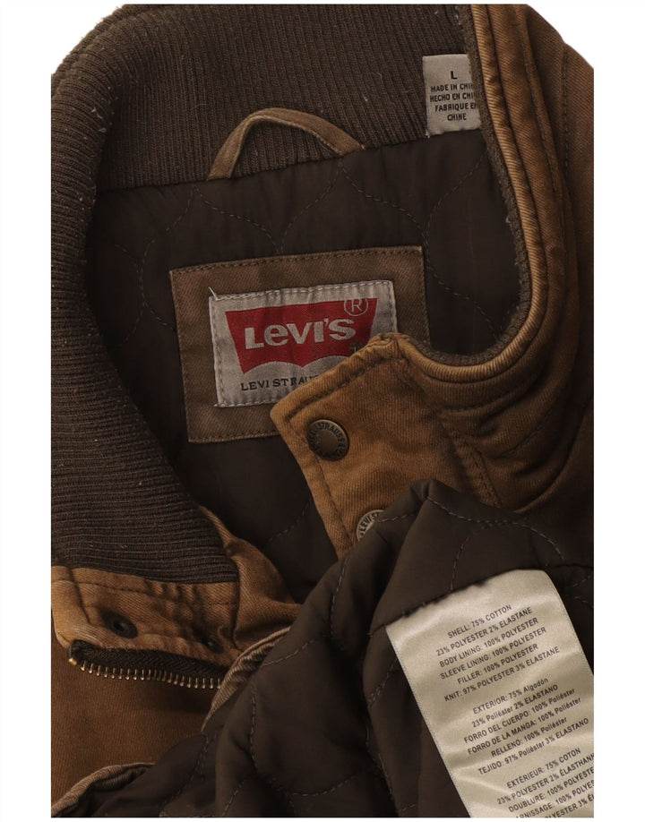 Levi's Veste coupe-vent pour homme UK 40 Large Marron Coton