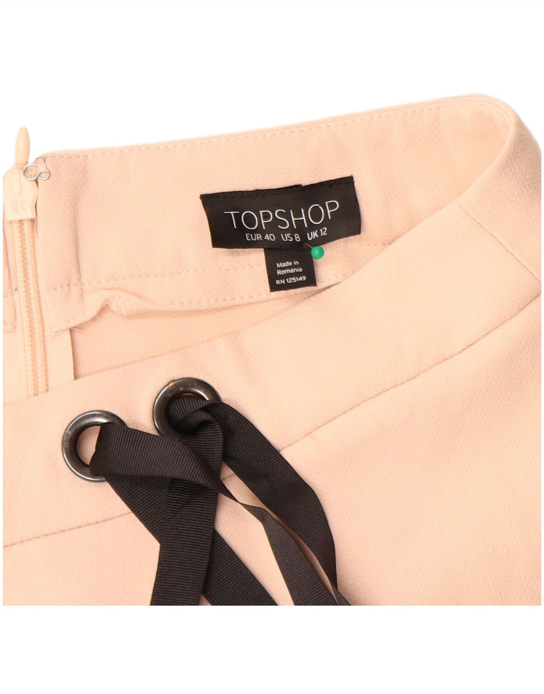 Topshop Mini jupe femme UK 12 Medium W30 Beige Polyester
