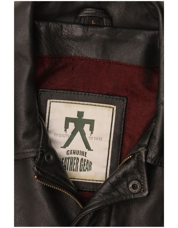 veste en cuir homme vintage UK 40 Grand Noir