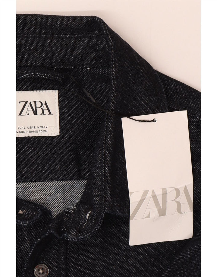 Zara Homme Chemise En Jean Large Bleu Marine Coton