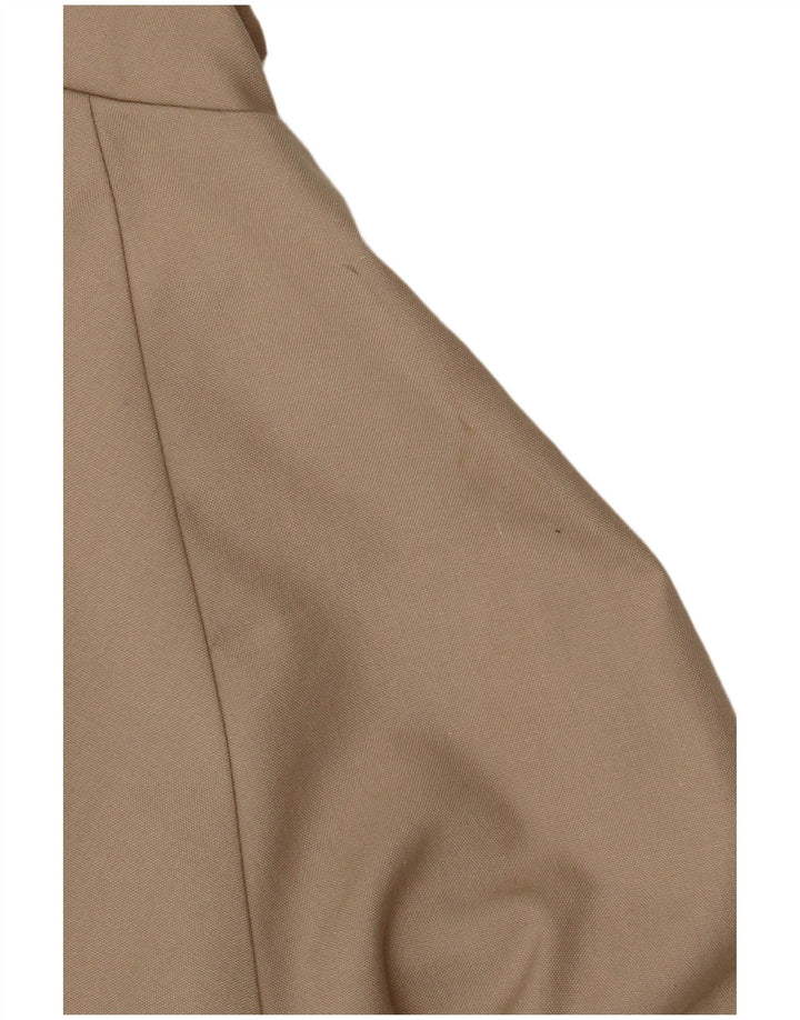 VINTAGE Veste Bomber Femme UK 14 Grand Beige