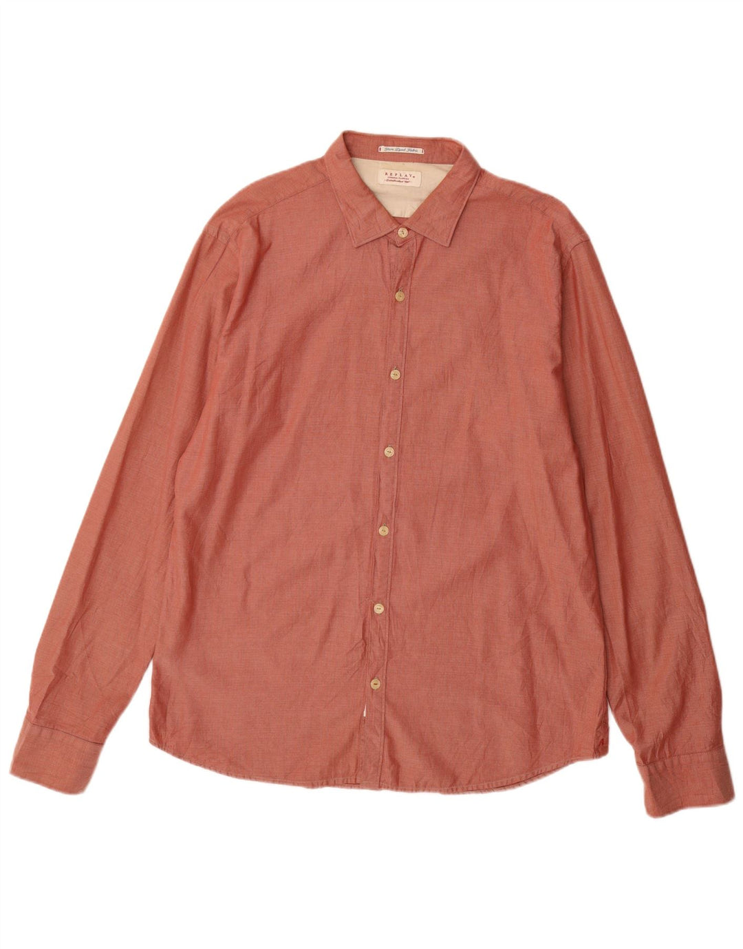 REPLAY Chemise Homme 2XL Rouge Carreaux Coton