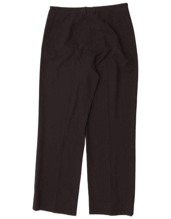 Burberry Pantalon décontracté droit pour femme UK 12 Medium W30 L30 Laine noire